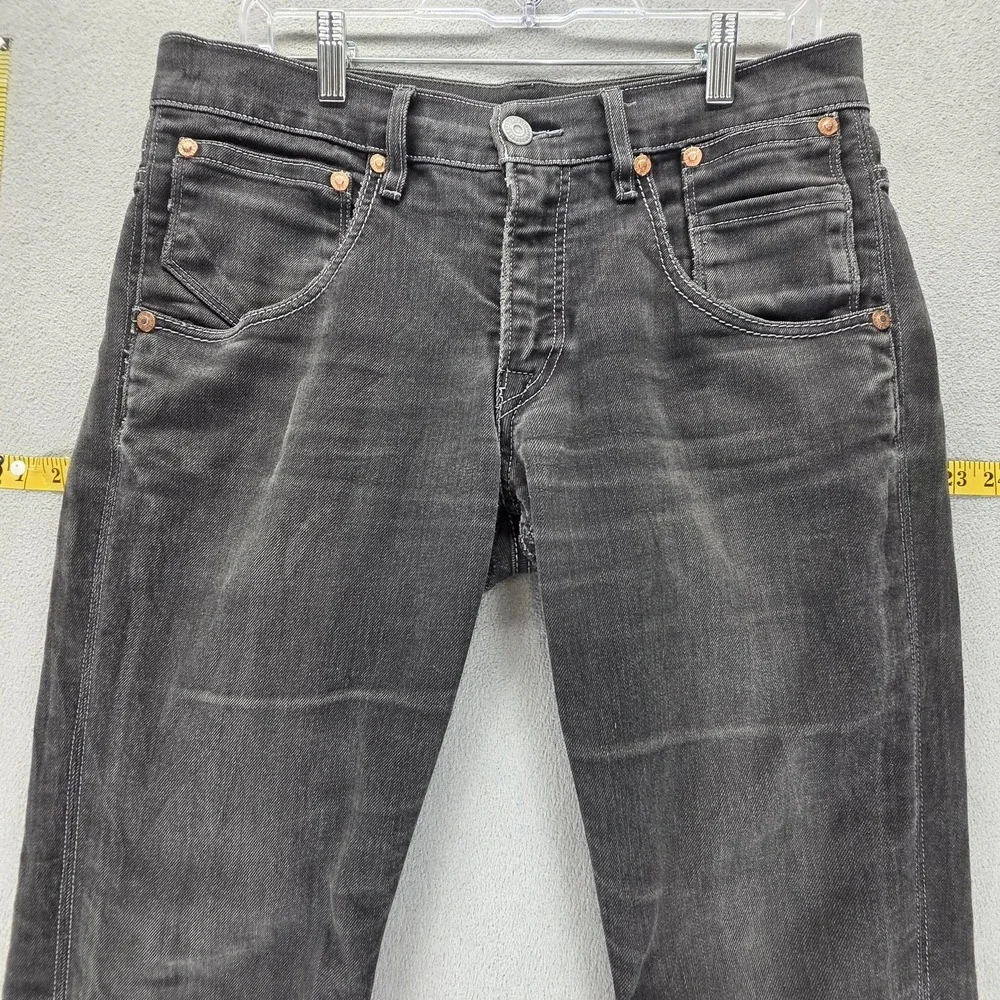 Vintage Levis 511 Jeans Mens 32x34 Black Slim Engineered Flap Pockets Zip Fly